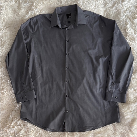 JF J.Ferrar Slate Gray Dress Shirt - Picture 1 of 7